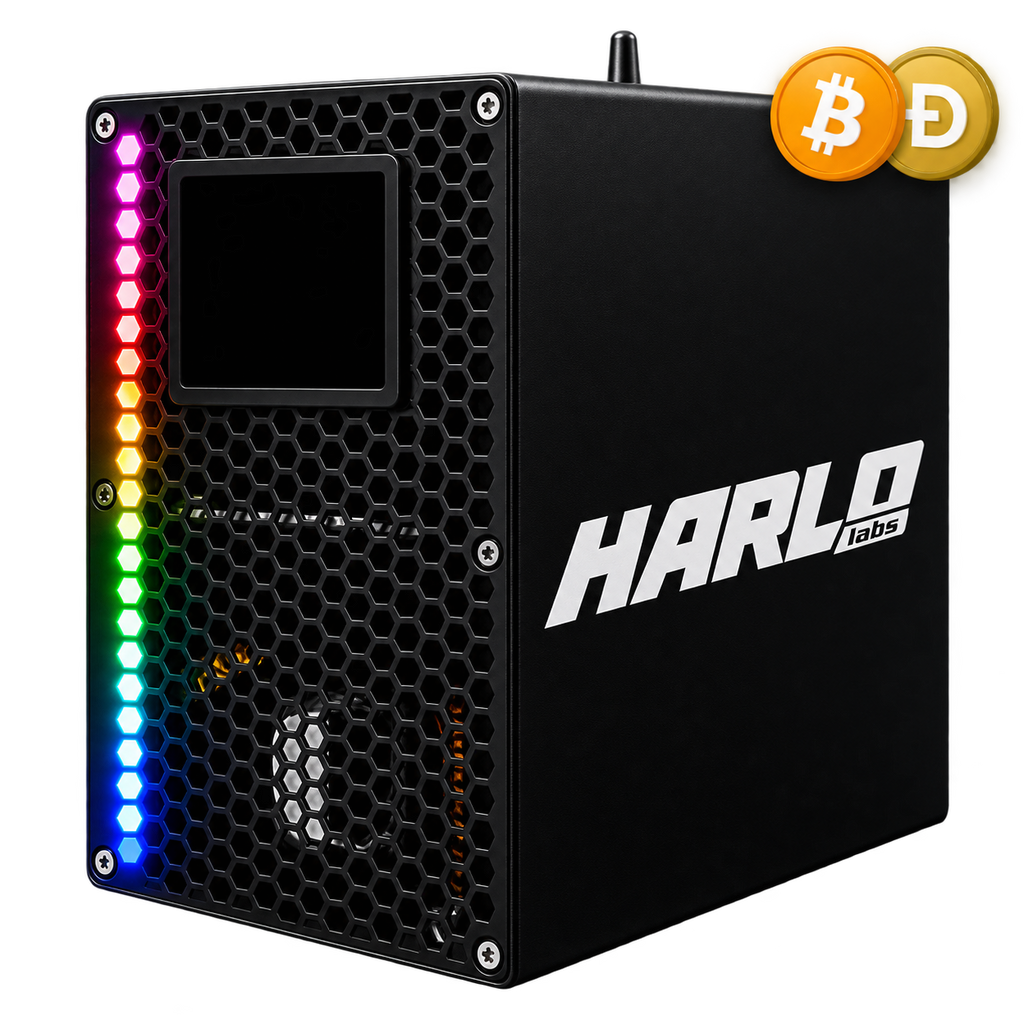 Harlo H15 Dual - Bitcoin + Dogecoin Miner, 15 TH/s and 1.08 GH/s