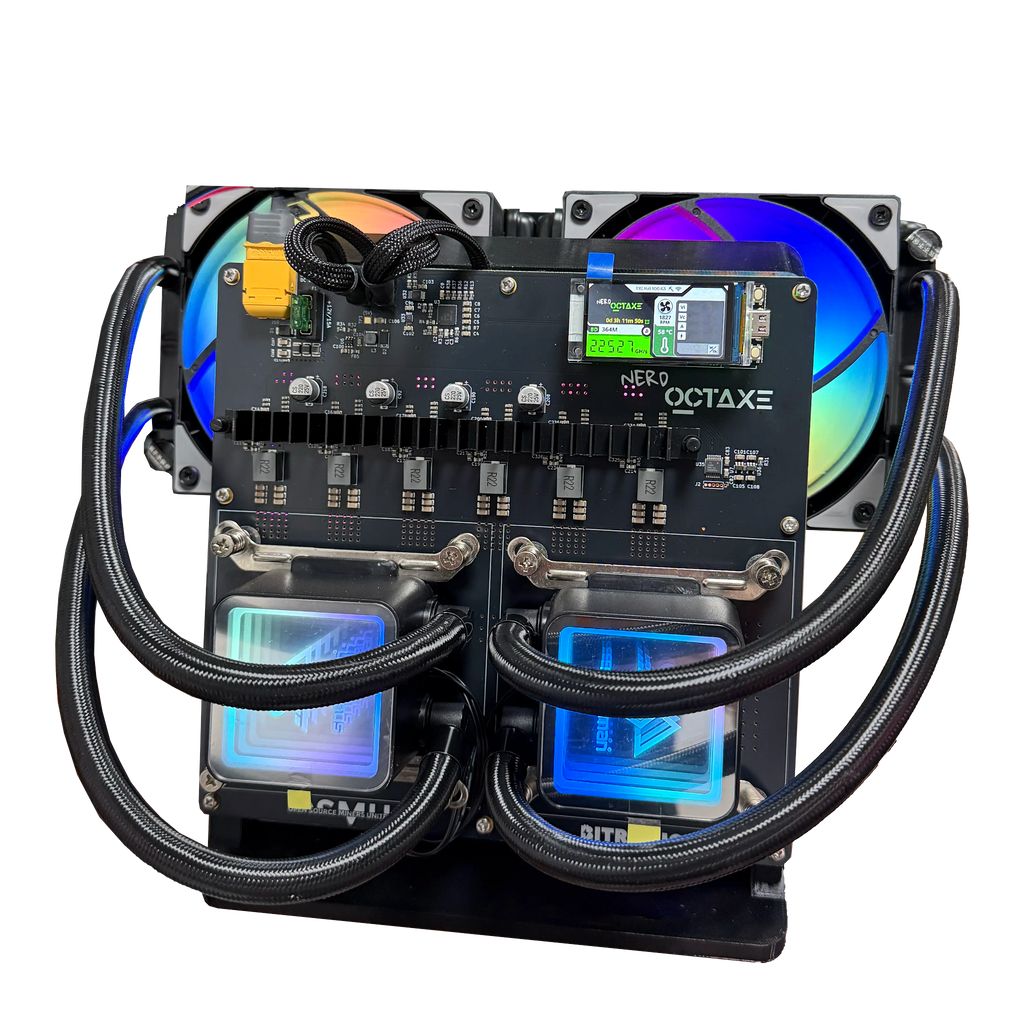 Hydro-Cooled NerdOctaxe - 12 TH/s Water-Cooled Bitcoin Miner